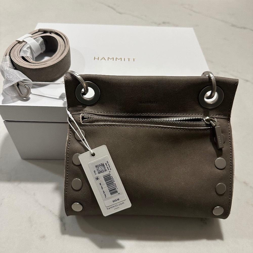 Hammitt Tony Small Crossbody NWT Pew/Silver